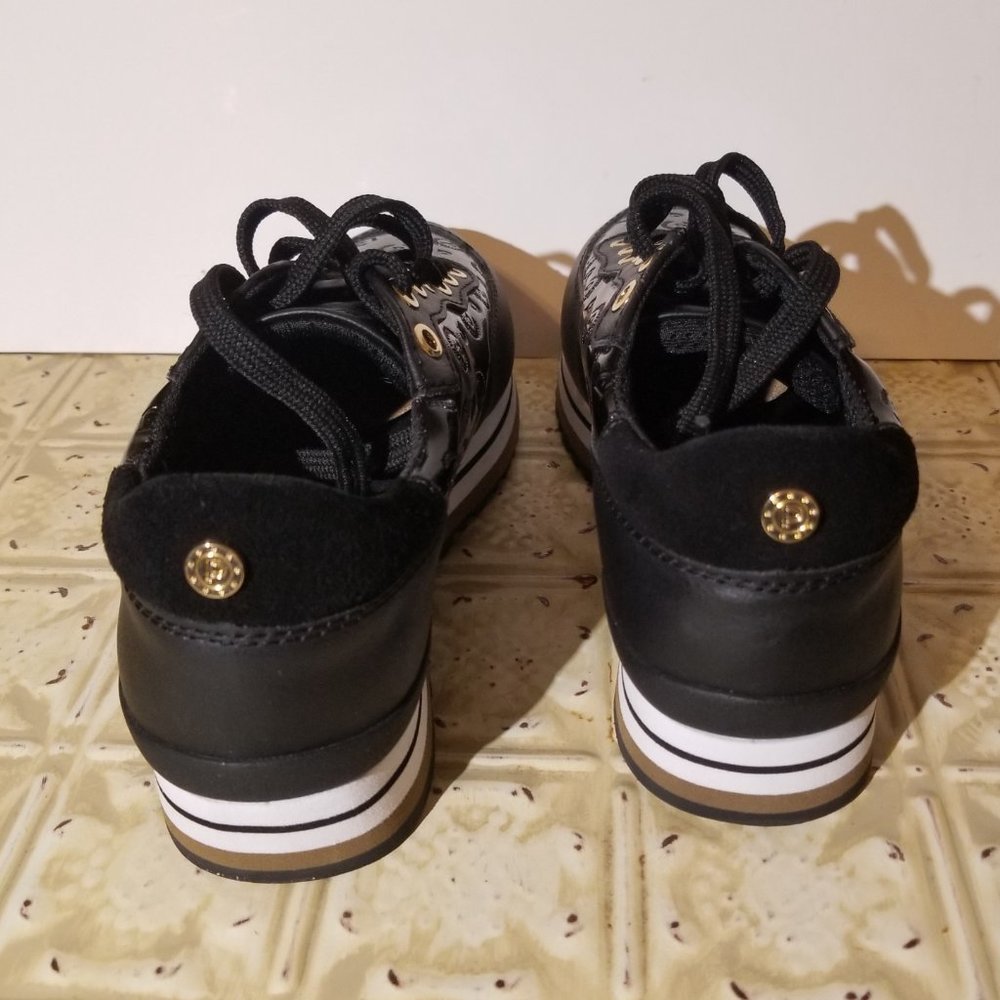 Black and White POLLINI Woman's Leather Sneakers - Picture 3 of 9